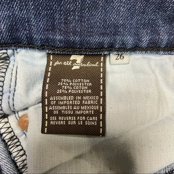 7 For All Mankind Size 26 Jeans Blue Midrise Bootcut Y2K - Picture 6 of 8